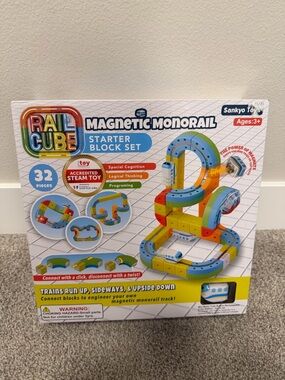 *NEW & SALED* Rail Cube Magnetic Monorail Starter Block Set 32 Pcs Sankyo Toys
